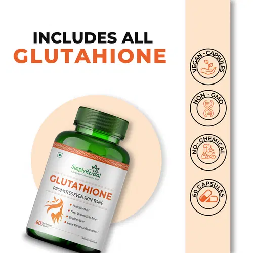 Simply Herbal Plant Based Glutathione 1000mg - 60 Capsules Simply Herbal Plant Based Glutathione 1000mg - 60 Capsules