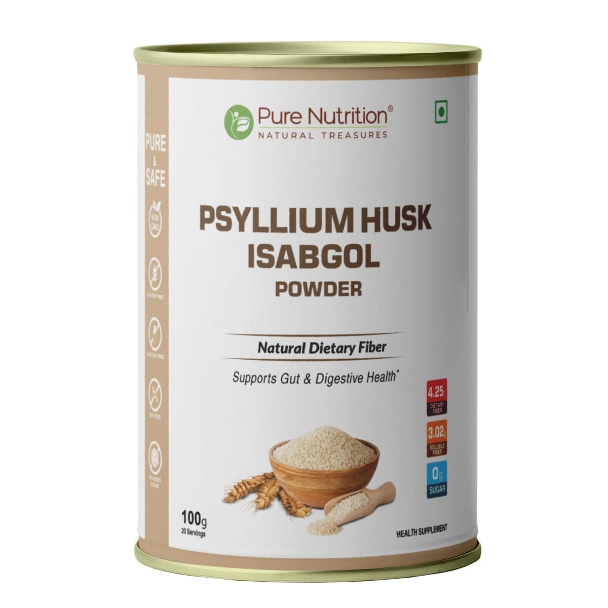 Pure Nutrition Psyllium Husk Isabgol Powder, 100g | Natural Dietary Fiber Supplement | Supports Digestive & Gut Health | Helps Ease Irregularity & Bloating | Gluten Free, No Sugar Added-image-41