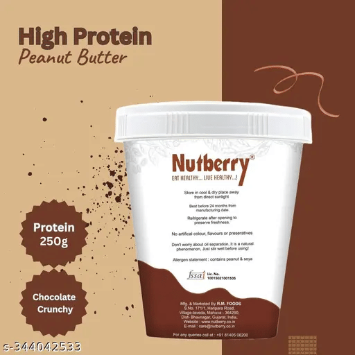 Nutberry Peanut Butter Chocolate Creamy 500Gm + Peanut Butter Crunchy 500Gm