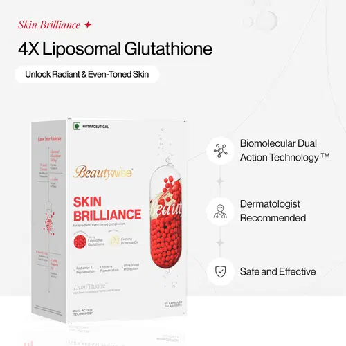 dermatologist recommended glutathione Beautywise Dual Action Skin Brilliance 500mg Glutathione Capsules (60 capsules)