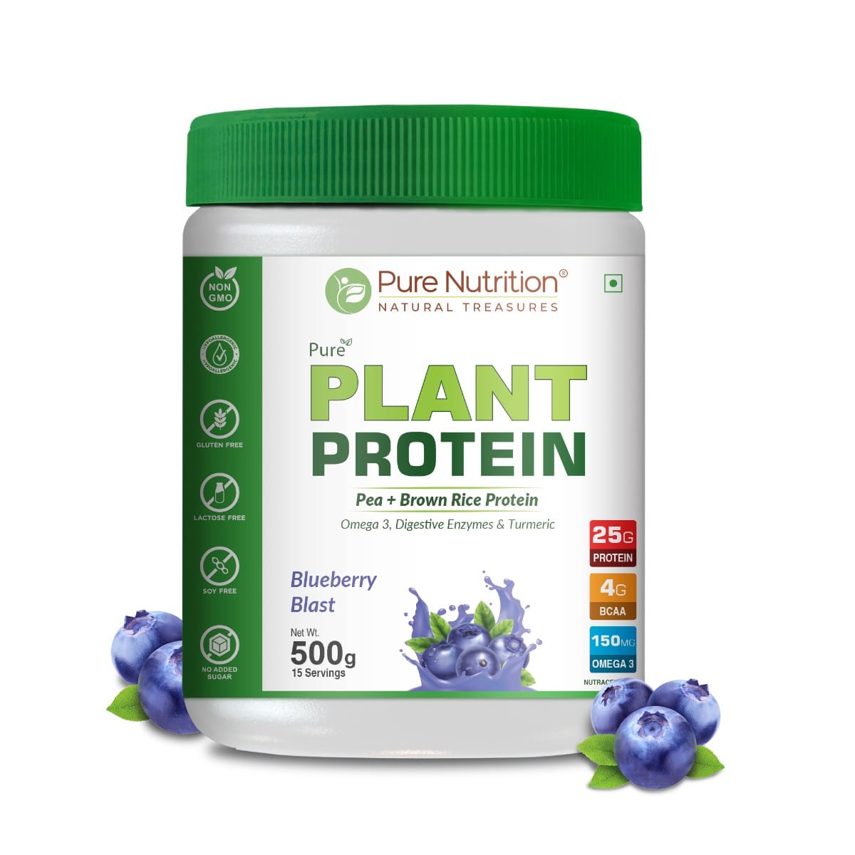 Pure Nutrition Plant Protein Powder for Men,Women - With Pea & Brown Rice Protein with Omega3,Digestive Enzymes & Turmeric|Plant-based-picture-25