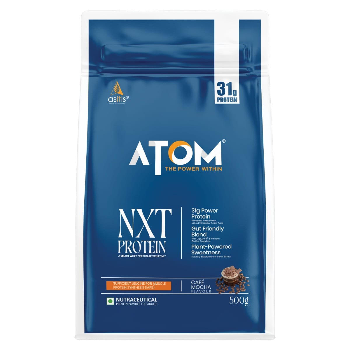 AS-IT-IS ATOM NXT Protein, 500g - 31g Muscle Fuel from Yeast Protein with DigeZyme® for Better Absorption, Balanced Amino Support for MPS Trigger, Supports Muscle Growth, Recovery & Strength-image-6