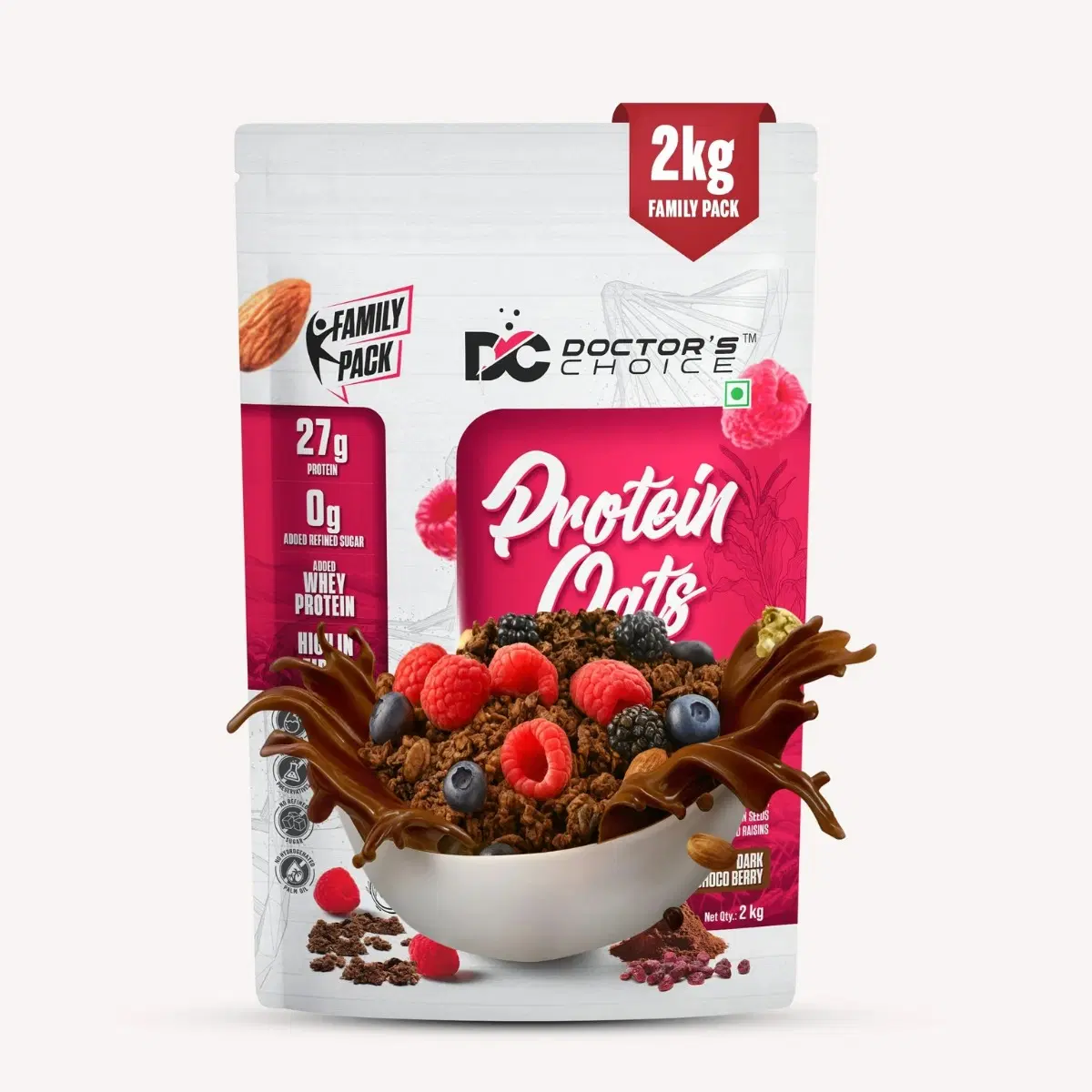 Doctors Choice High Protein Oats 27g Dark Choco Berry 2Kg