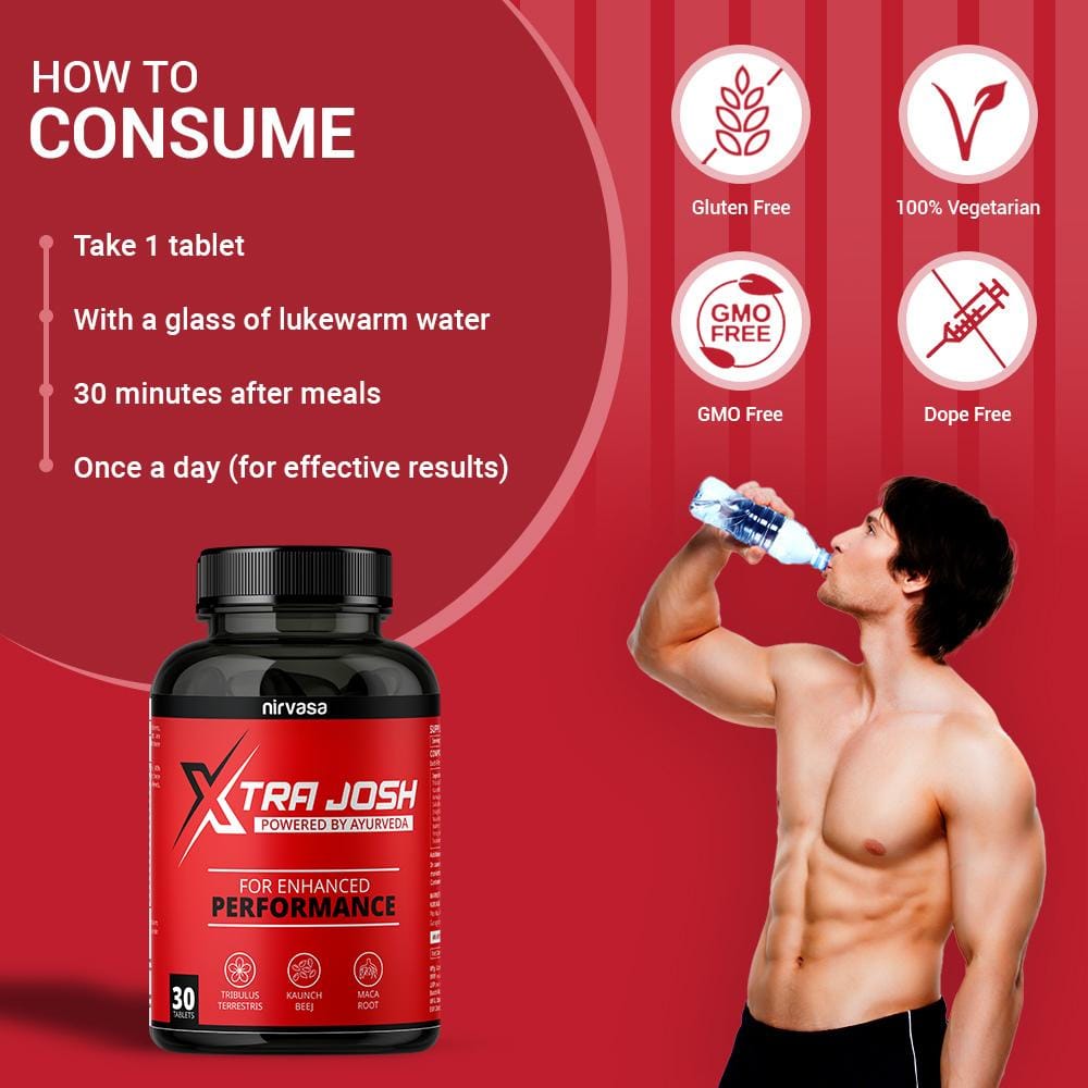 Nirvasa Xtra Josh Tablets for Men with Natural Extracts of Tribulus ...