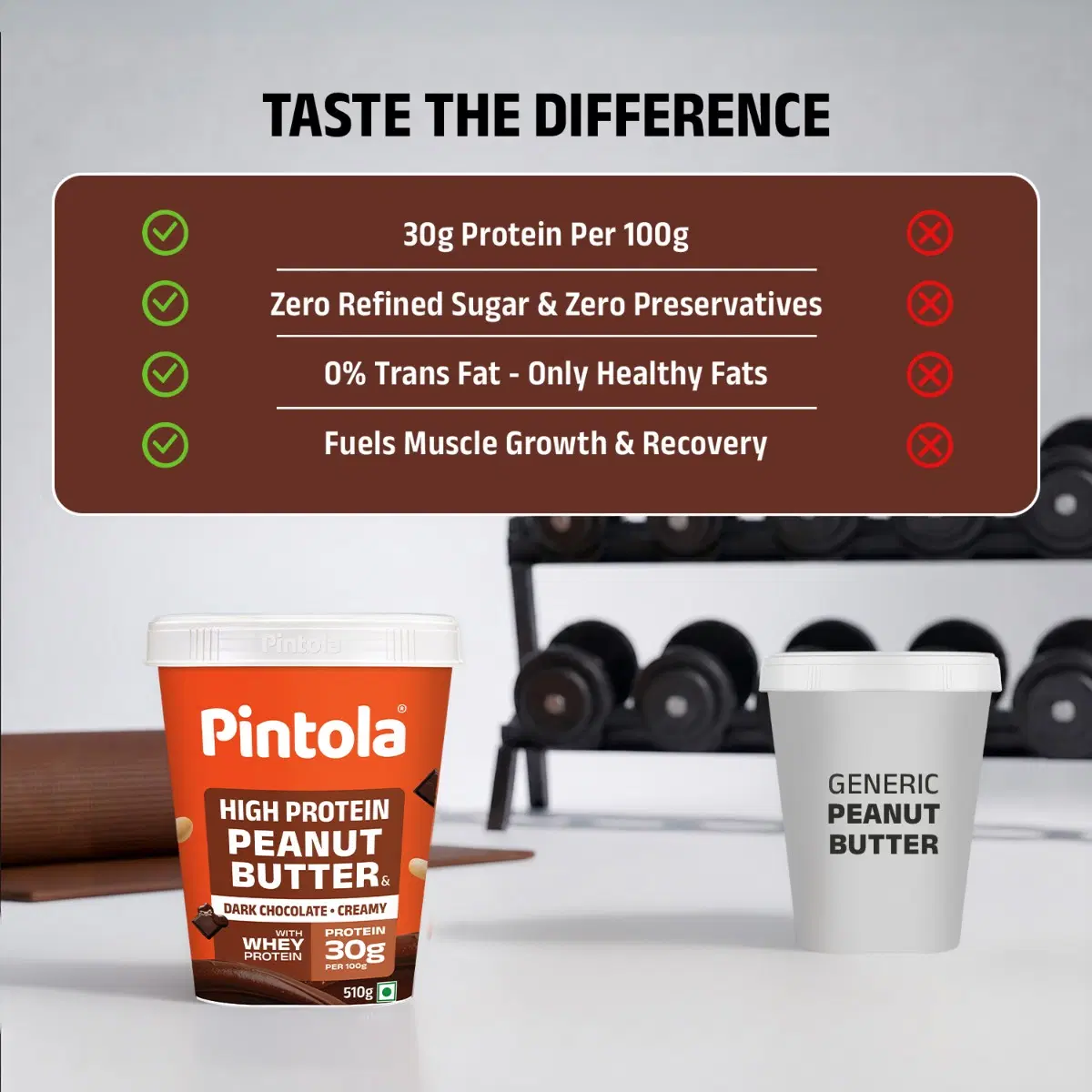Pintola HIGH Protein Peanut Butter Dark Chocolate 510g - Image 10