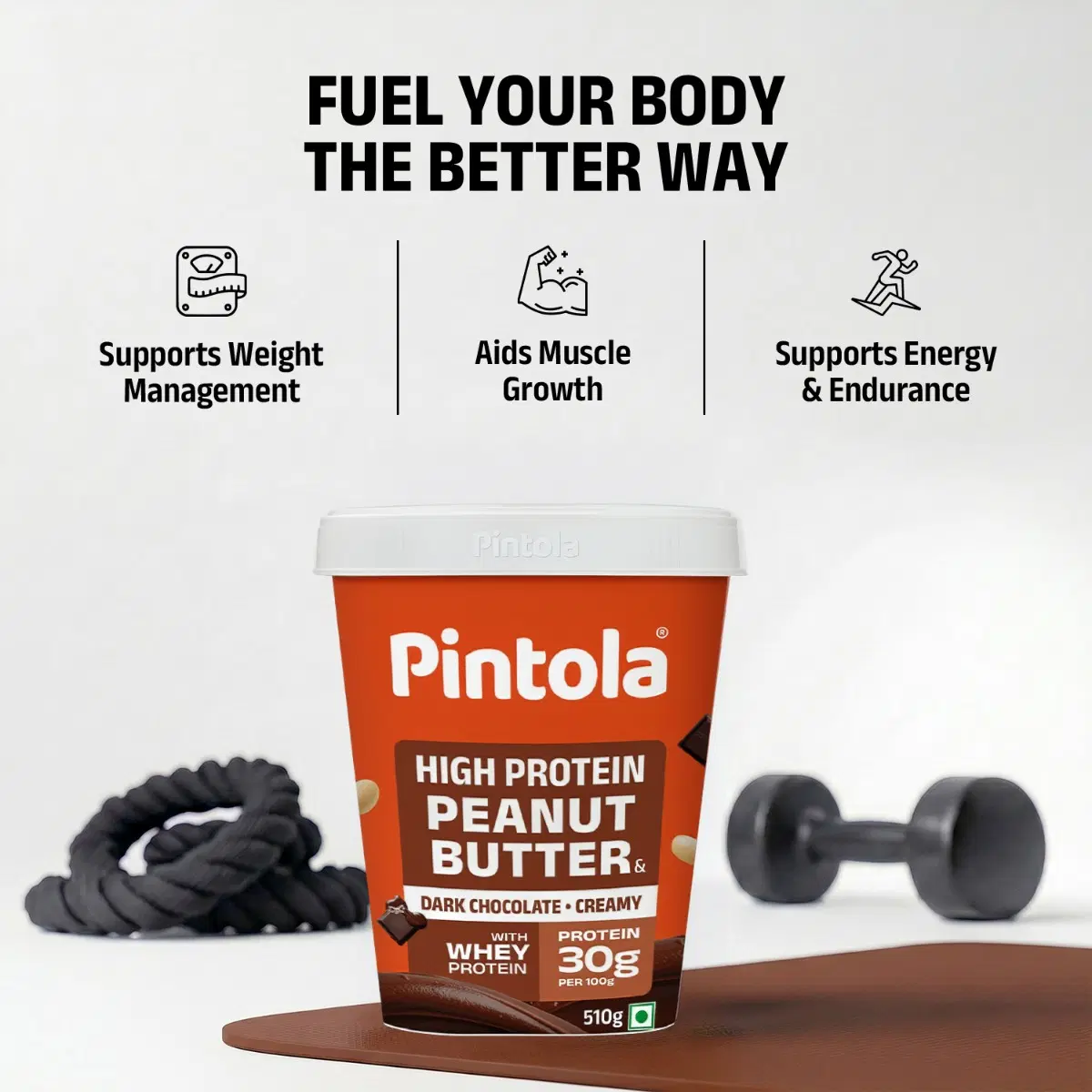 Pintola HIGH Protein Peanut Butter Dark Chocolate 510g - Image 8