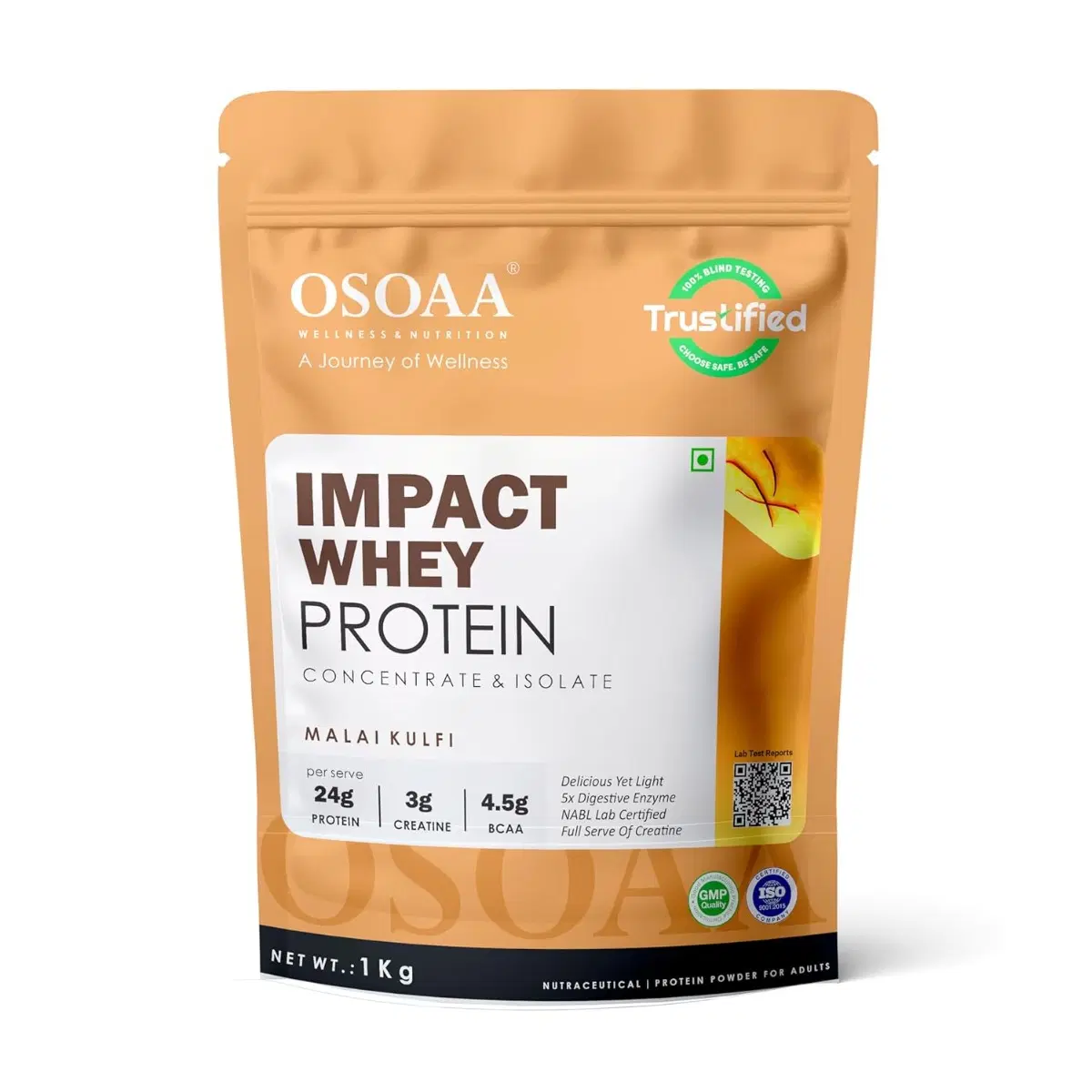 OSOAA Impact Whey Protein Powder 24g 1kg Malai Kulfi