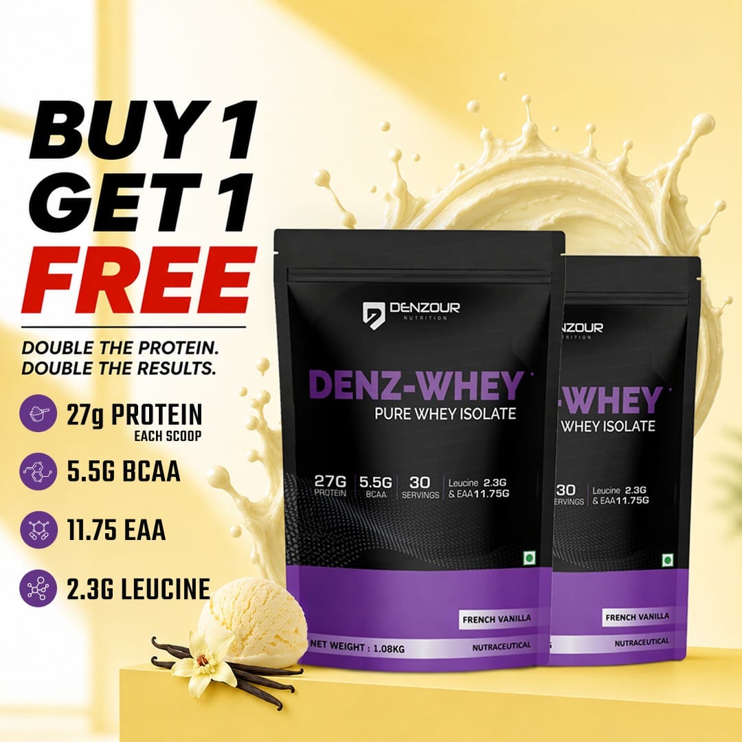 Denzour Nutrition Denz-Whey Pure Isolate 27g Protein with 5.5g BCAA with Zero Added Sugar (Buy 1 Get 1)-picture-21