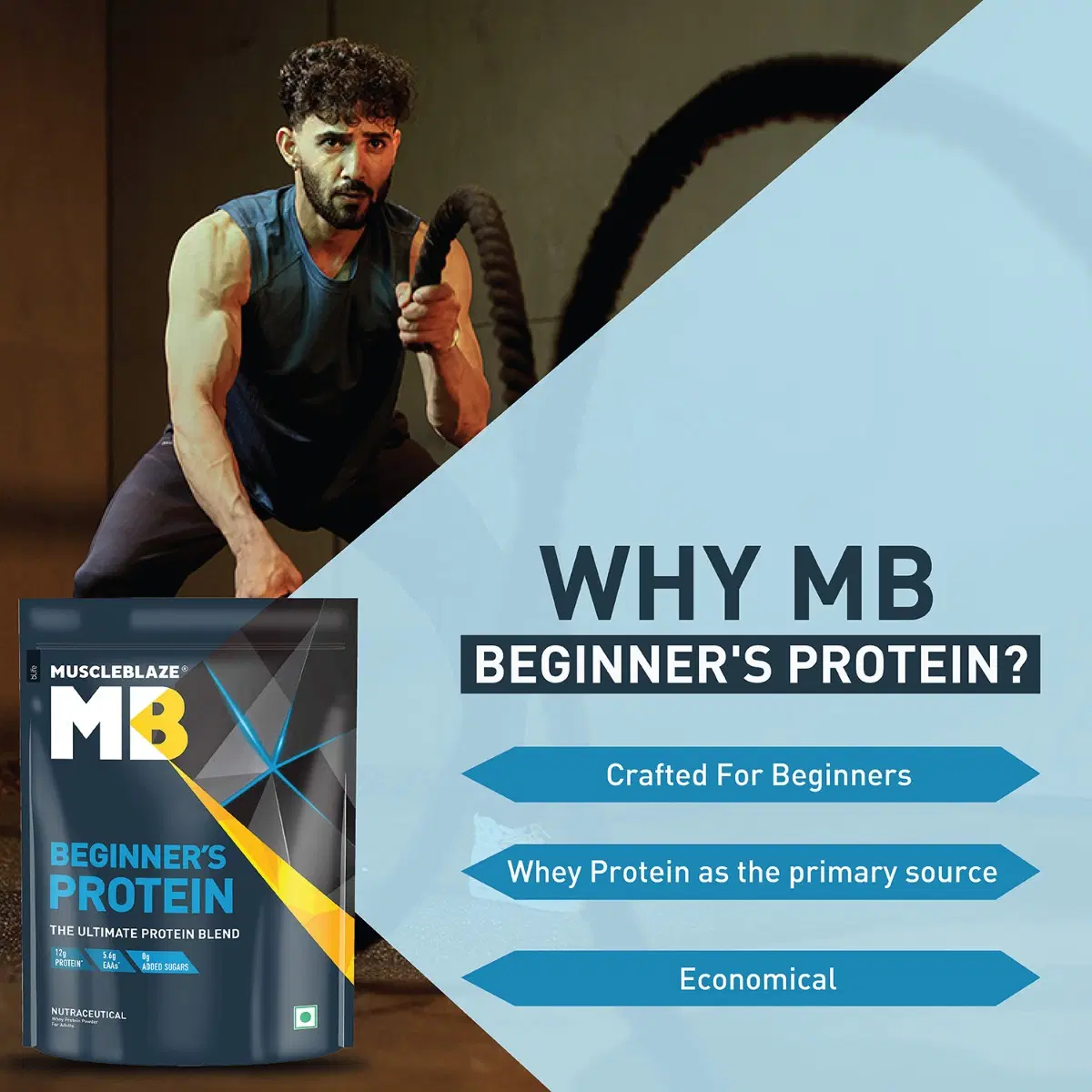 MuscleBlaze Beginner's Whey Protein, 500 g, Chocolate - Image 4