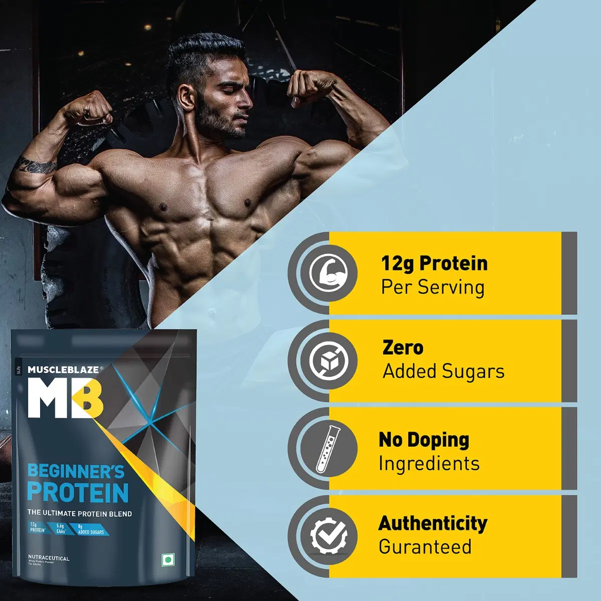 MuscleBlaze Beginner's Whey Protein, 500 g, Chocolate - Image 6