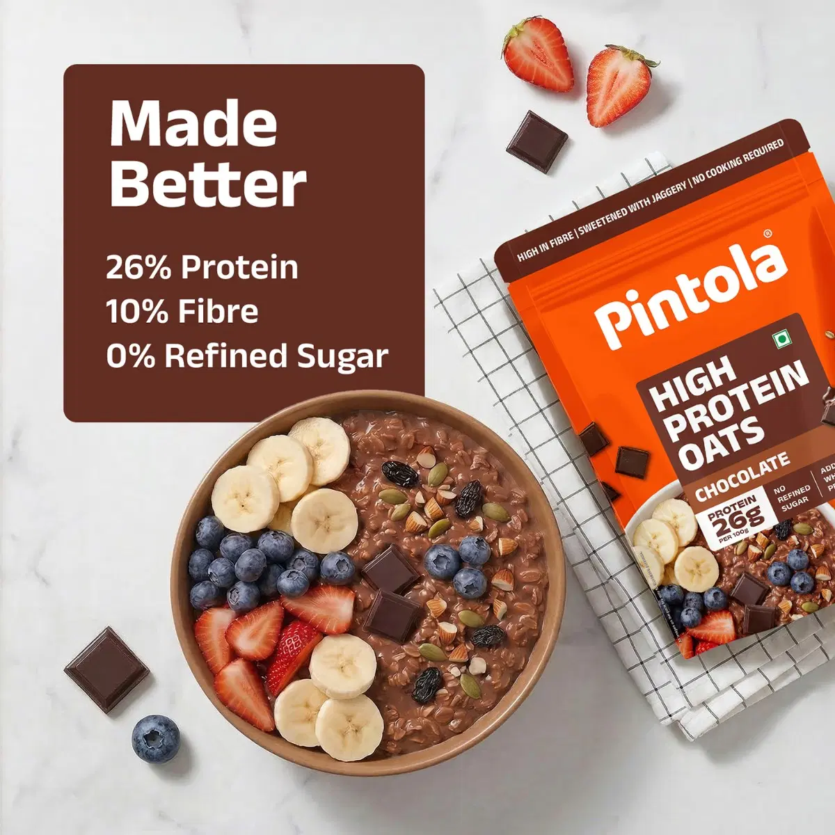 Pintola 26g Dark Chocolate Protein Oats 400g - Image 8