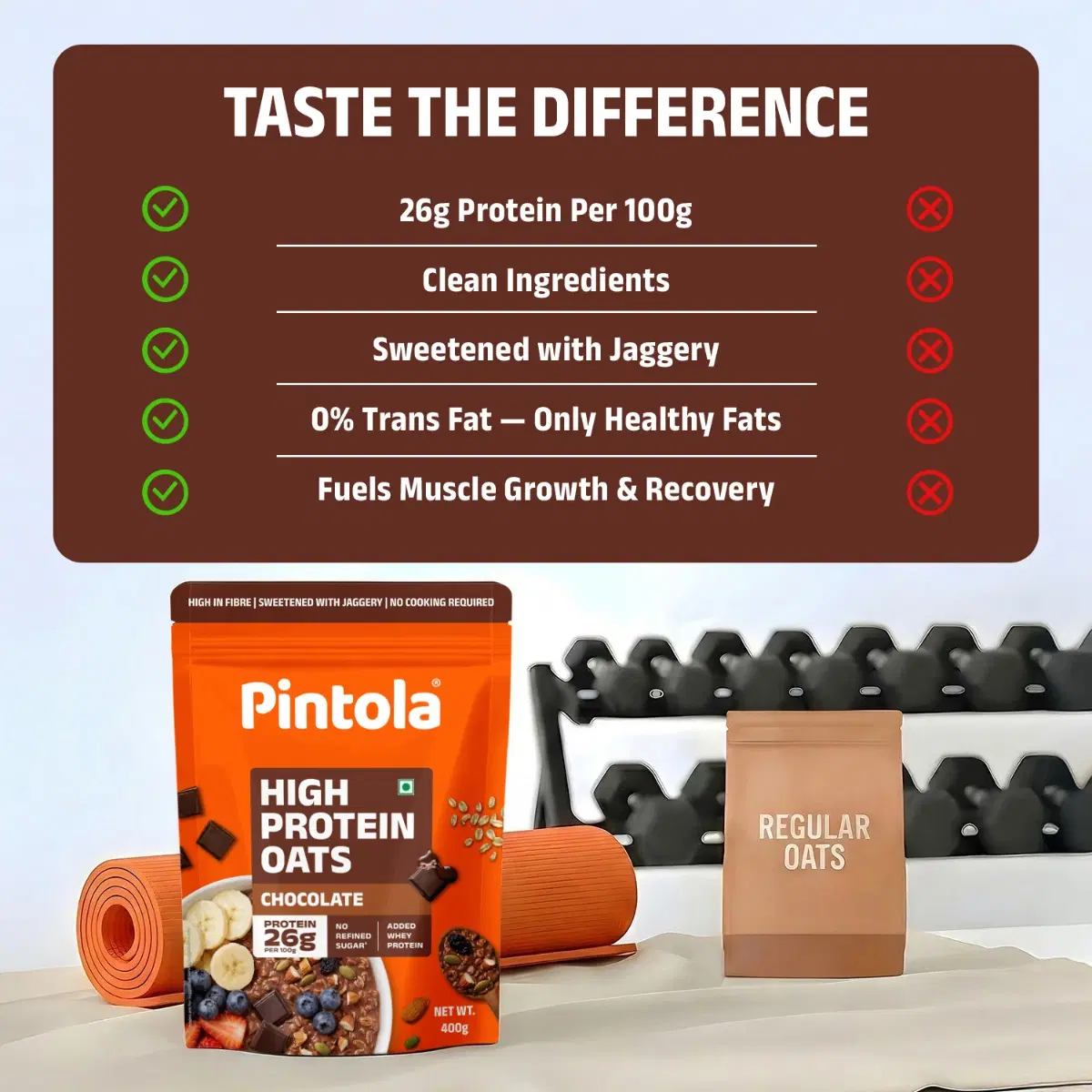 Pintola 26g Dark Chocolate Protein Oats 400g - Image 5