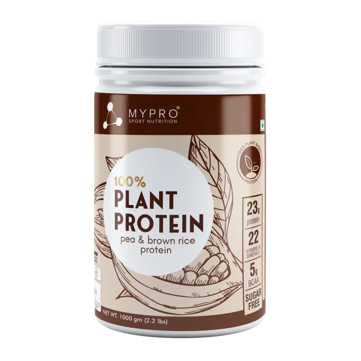 Mypro Sport Nutrition Plant Protein Powder Pea & Brown Rice Protein ...