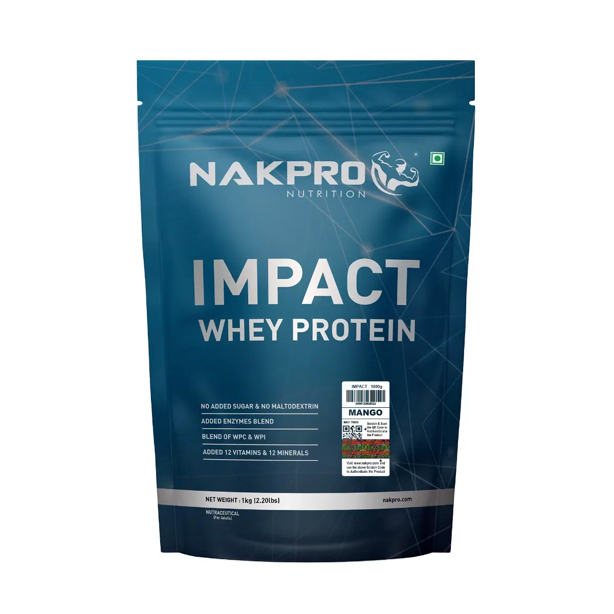 NAKPRO Impact Whey Protein 1kg Mango - Image 1