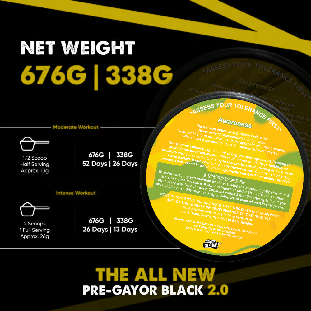 Gayor Essentials Pre Gayor Black 2.0 Optimally Dosed Advanced Pre ...
