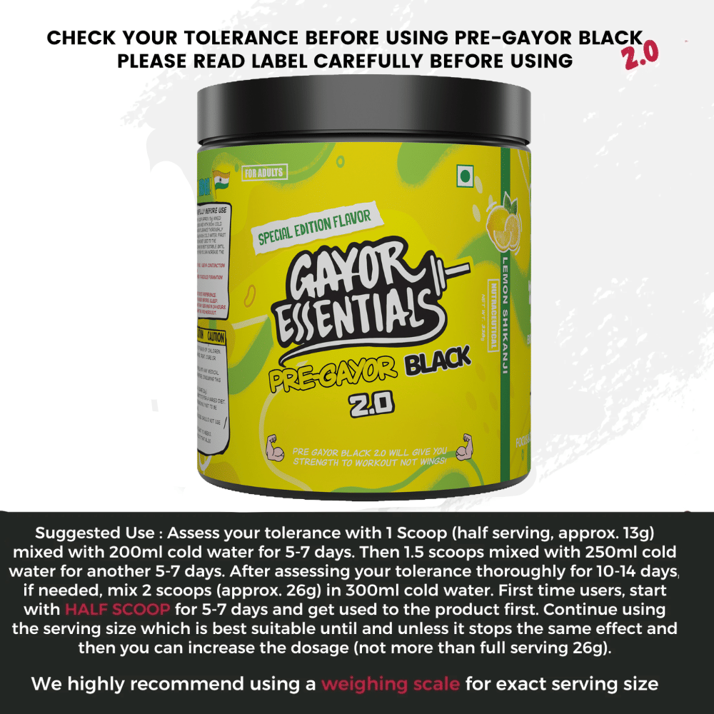 Gayor Essentials Pre Gayor Black 2.0 Optimally Dosed Advanced Pre ...