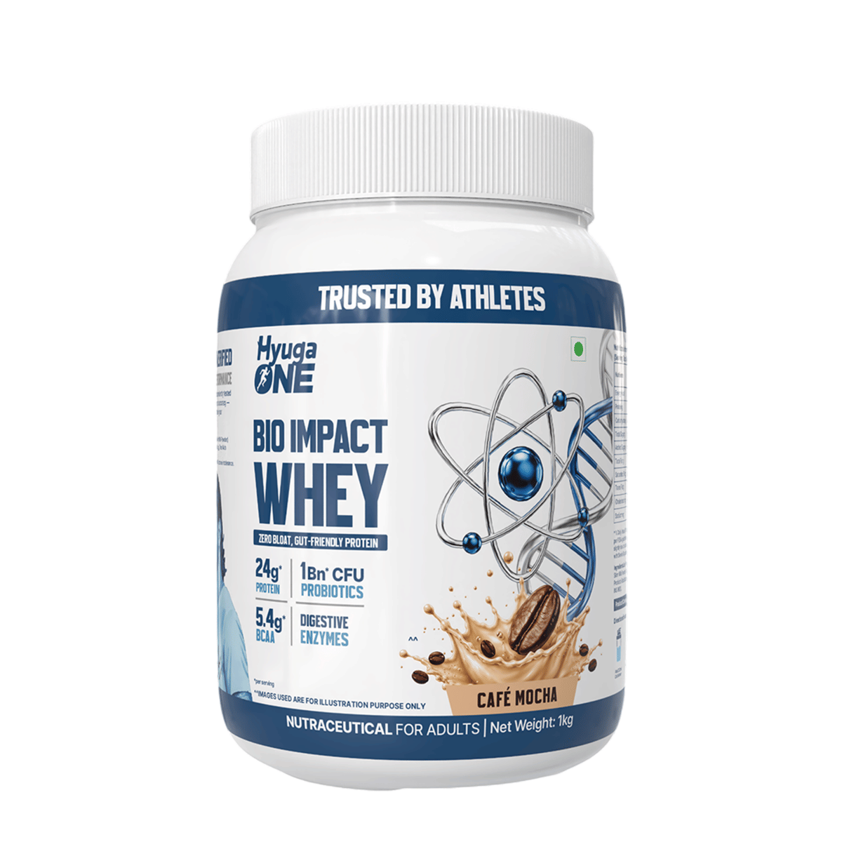 Hyuga One Bio Impact Whey Blend| 24g Protein | 5.5g BCAA | Easy Digest with 1 Billion CFU Probiotic + Bromelain | No Artificial Flavours or Colours | 1kg-picture-24