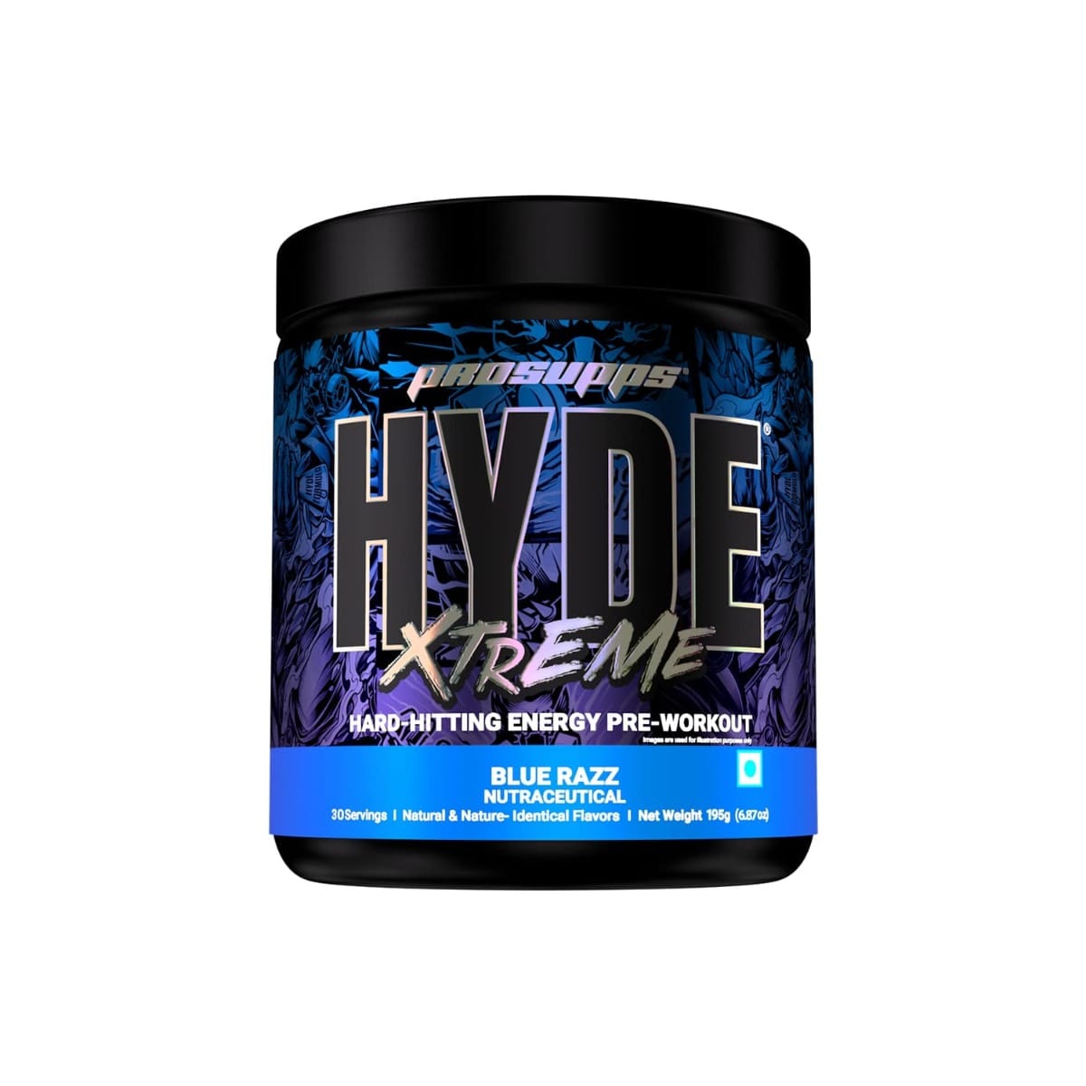 PROSUPPS Hyde Xtreme Pre Workout Supplement 30 Servings Blue Razz