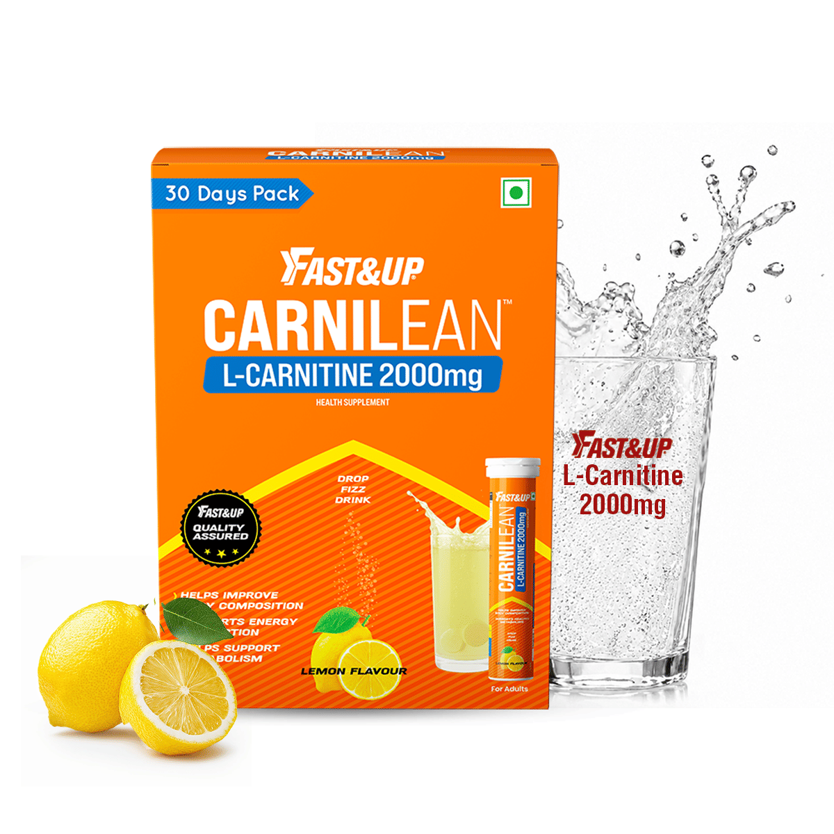 Fast&Up L-Carnitine Carnilean - 2000 mg Carnipure TM, Helps Convert Fat into Energy - (Pack of 3)-picture-29