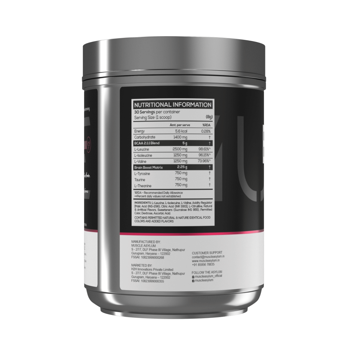 Muscle Asylum BCAA Powder – 240g (30 Servings) | Muscle Recovery ...