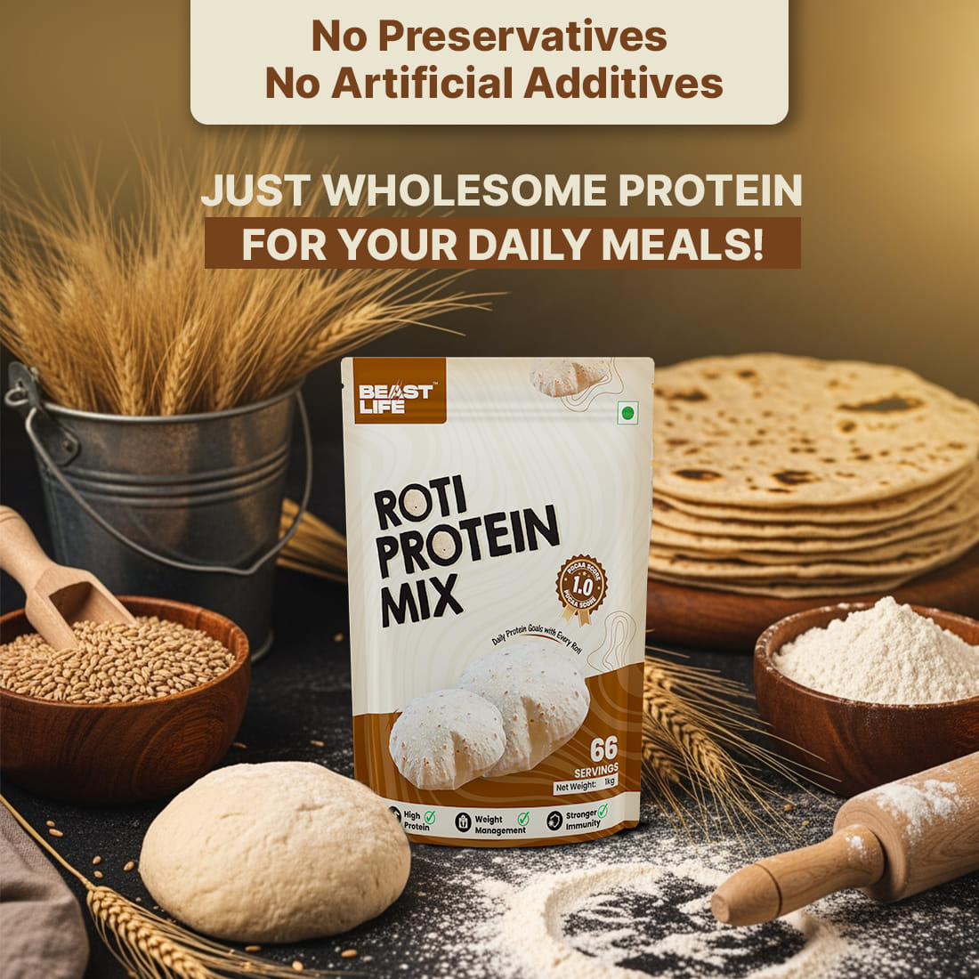 BeastLife Roti Protein | Make Rotiâ€™s Protein Rich | Clean, Plant ...