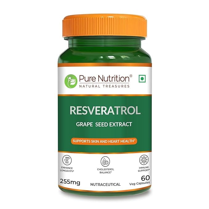 Pure Nutrition Resveratrol 255mg | Resveratrol Supplements for Anti-Aging, Heart Health & Immunity | Powerful Antioxidant with Grape Seed Extract for Skin Radiance & Healthy Aging-picture-12