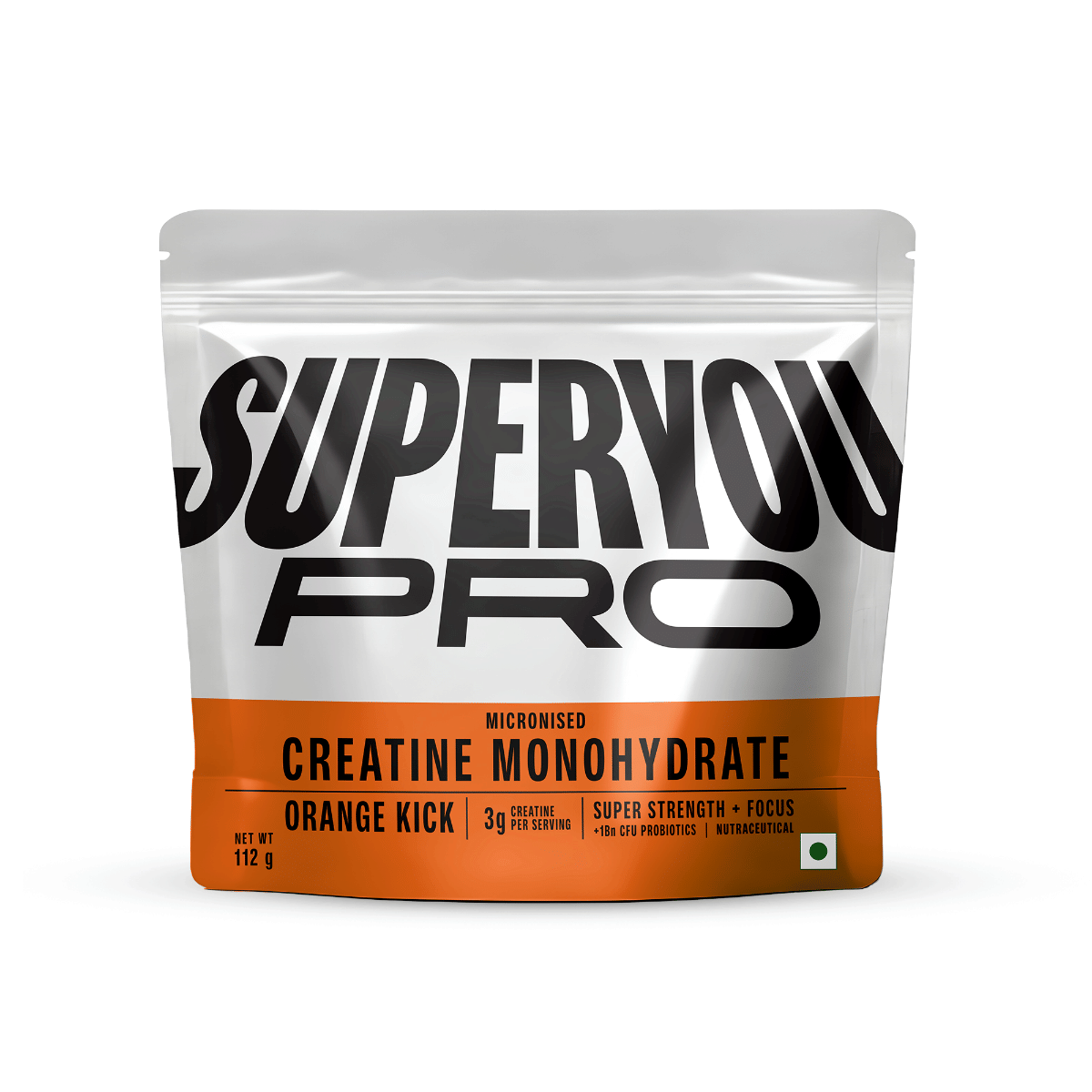 SuperYou Pro Creatine Monohydrate Powder Orange Kick | 112g, 33 Servings-image-0
