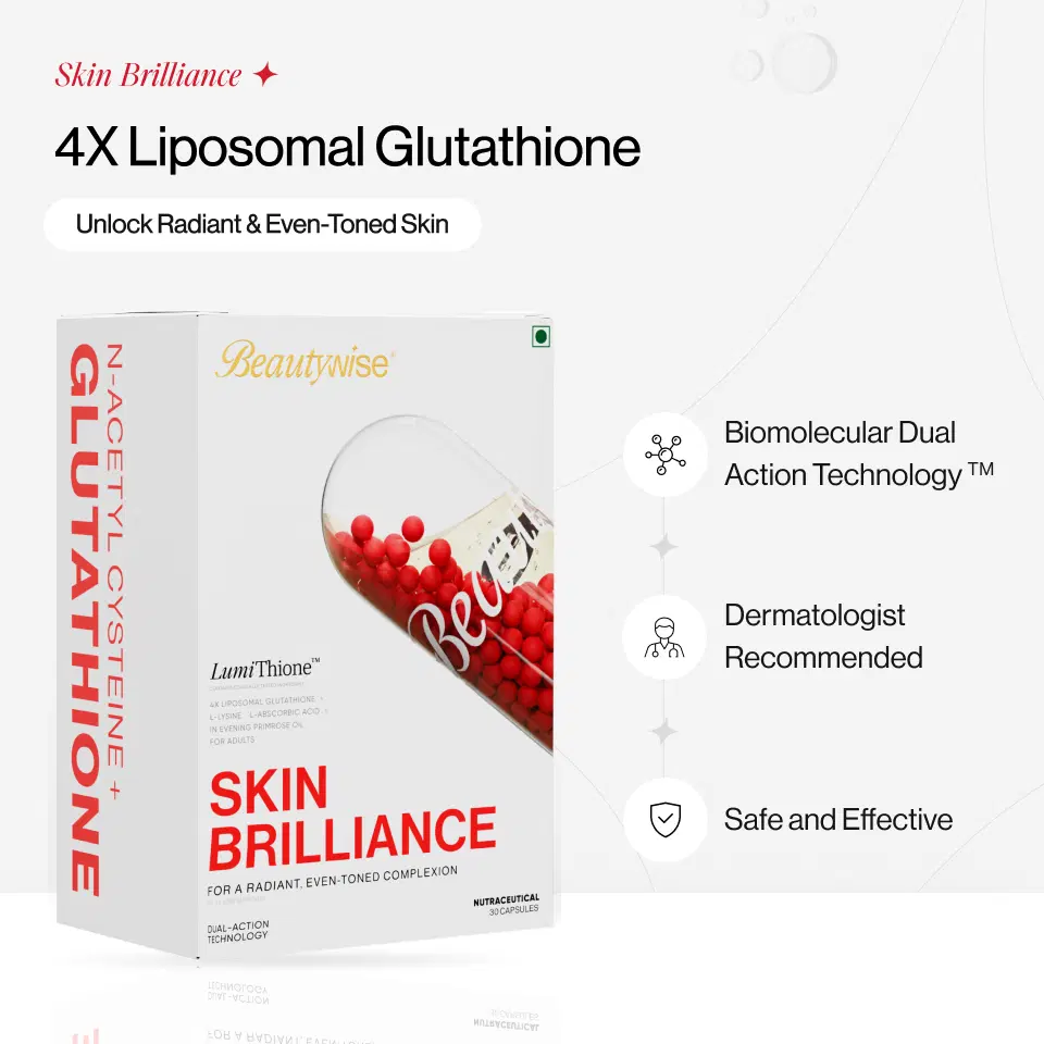 Beautywise Dual Action Skin Brilliance 250mg Glutathione Capsules (30 capsules)