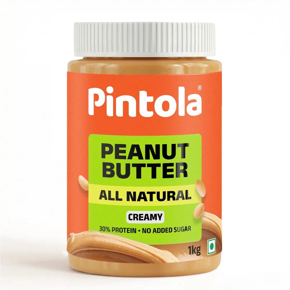 Pintola All Natural Peanut Butter, 30g, Unsweetened, Creamy