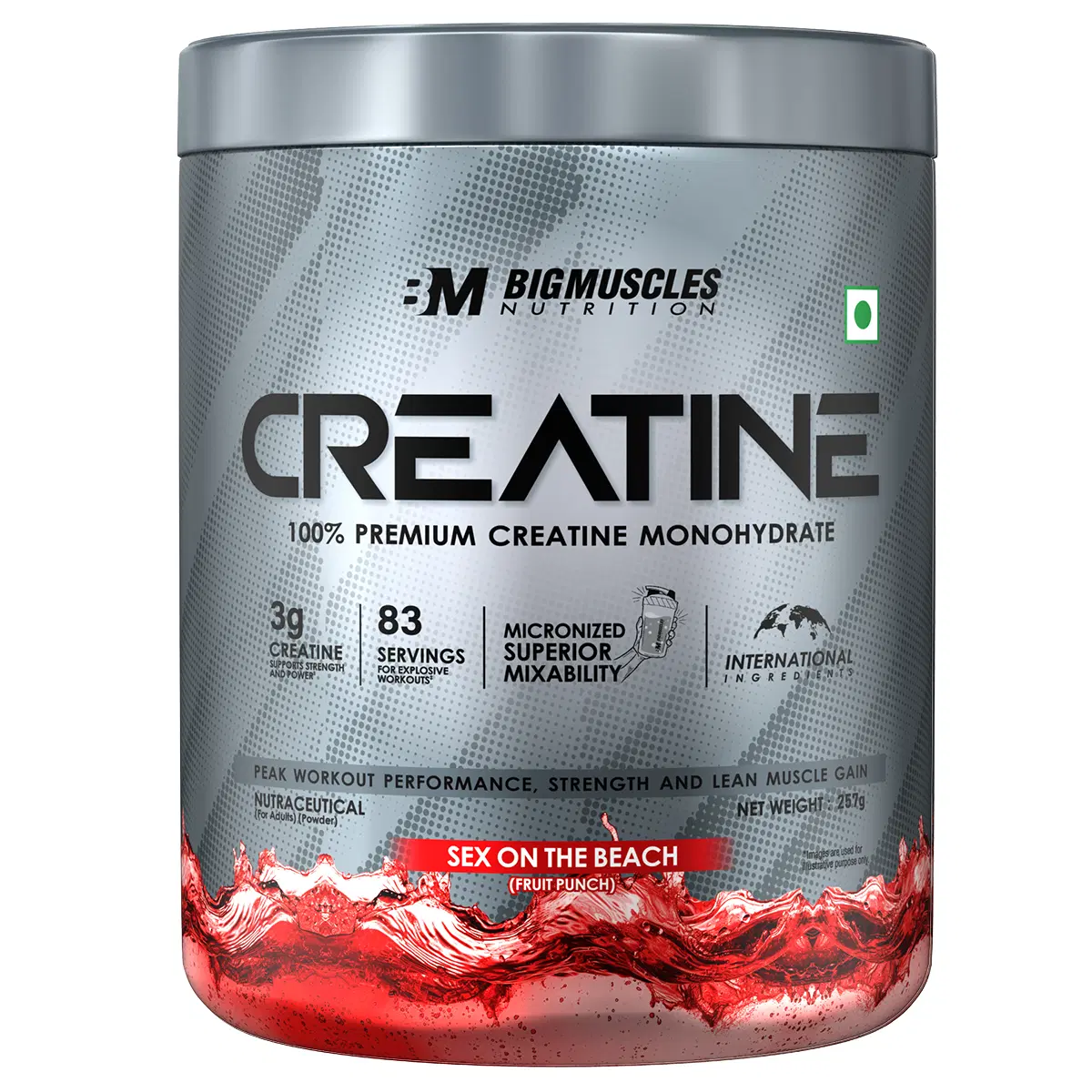 Bigmuscles Creatine Monohydrate 83 Servings, Sex On The Beach - Image 1