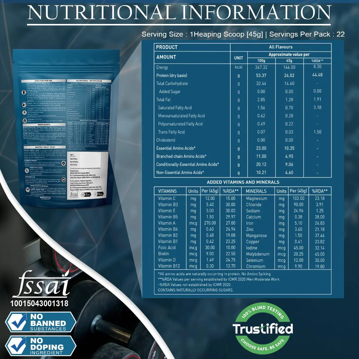 NAKPRO Impact Whey Protein 1kg Malai Kulfi - Image 3