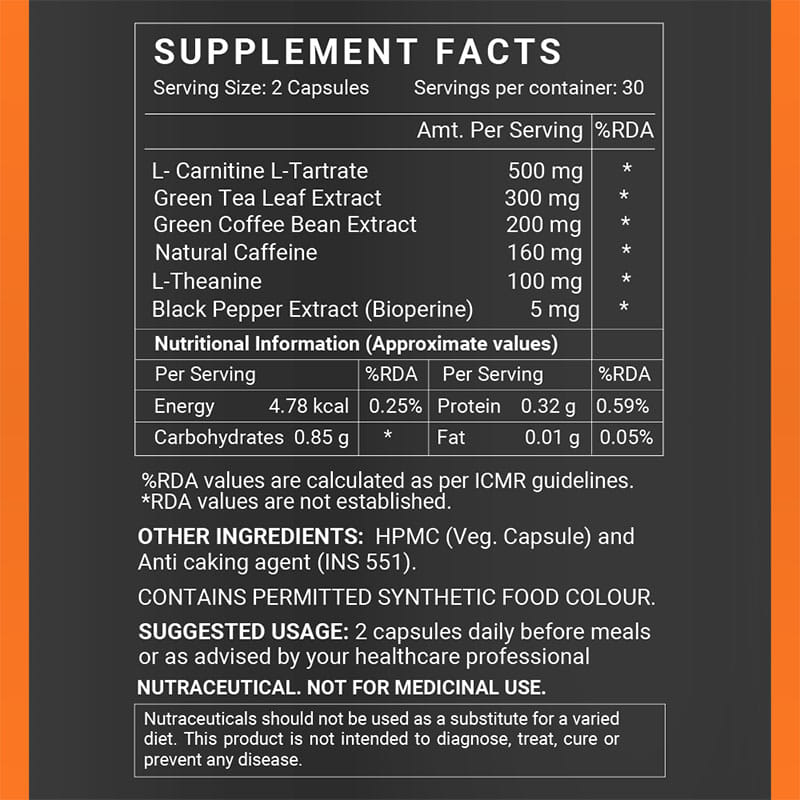 l carnitine coffee ingredients L-Carnitine Please Note that All pictures shown are for illustration purpose only INLIFE Fat Burner with L-Carnitine,
