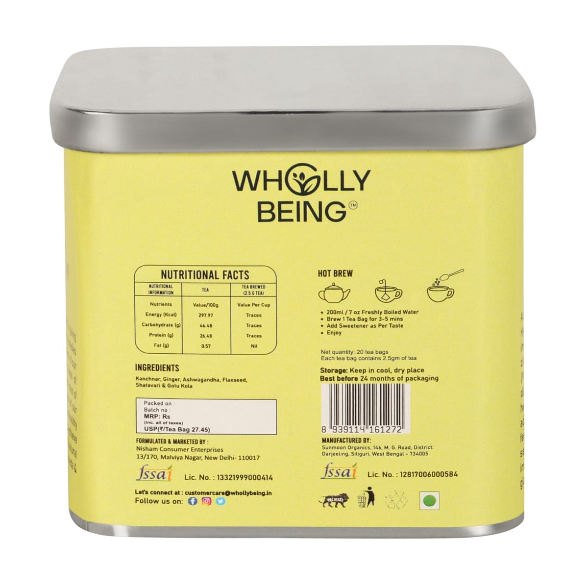 Wholly Being Thyroid Care Tea for Hypothyroidism with Kanchnar, Gotu ...