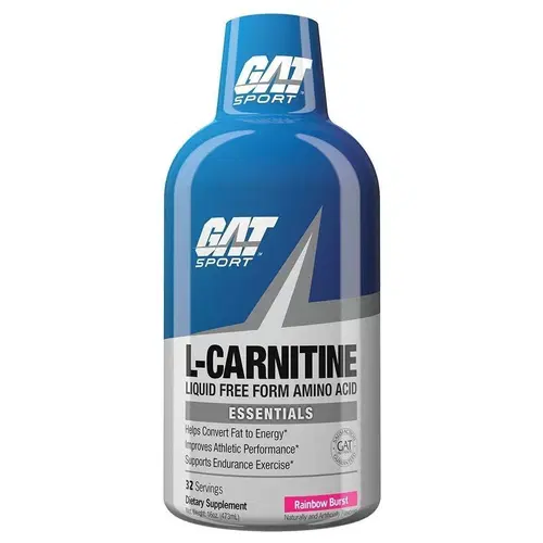 l carnitine free form amino acid GAT L-Carnitine 1500 Mg Liquid Free Form Amino Acid Essential, Helps Convert Fat To Energy, Improves Athletic Performance, Supports Endurance Exercise 32 Serving ( Rainbow Burst)