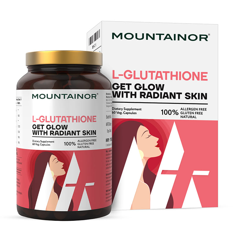 green mountain glutathione MOUNTAINOR Natural L Glutathione for Brightening & Radiant Skin (60 Veg  Caps) for Men & Women