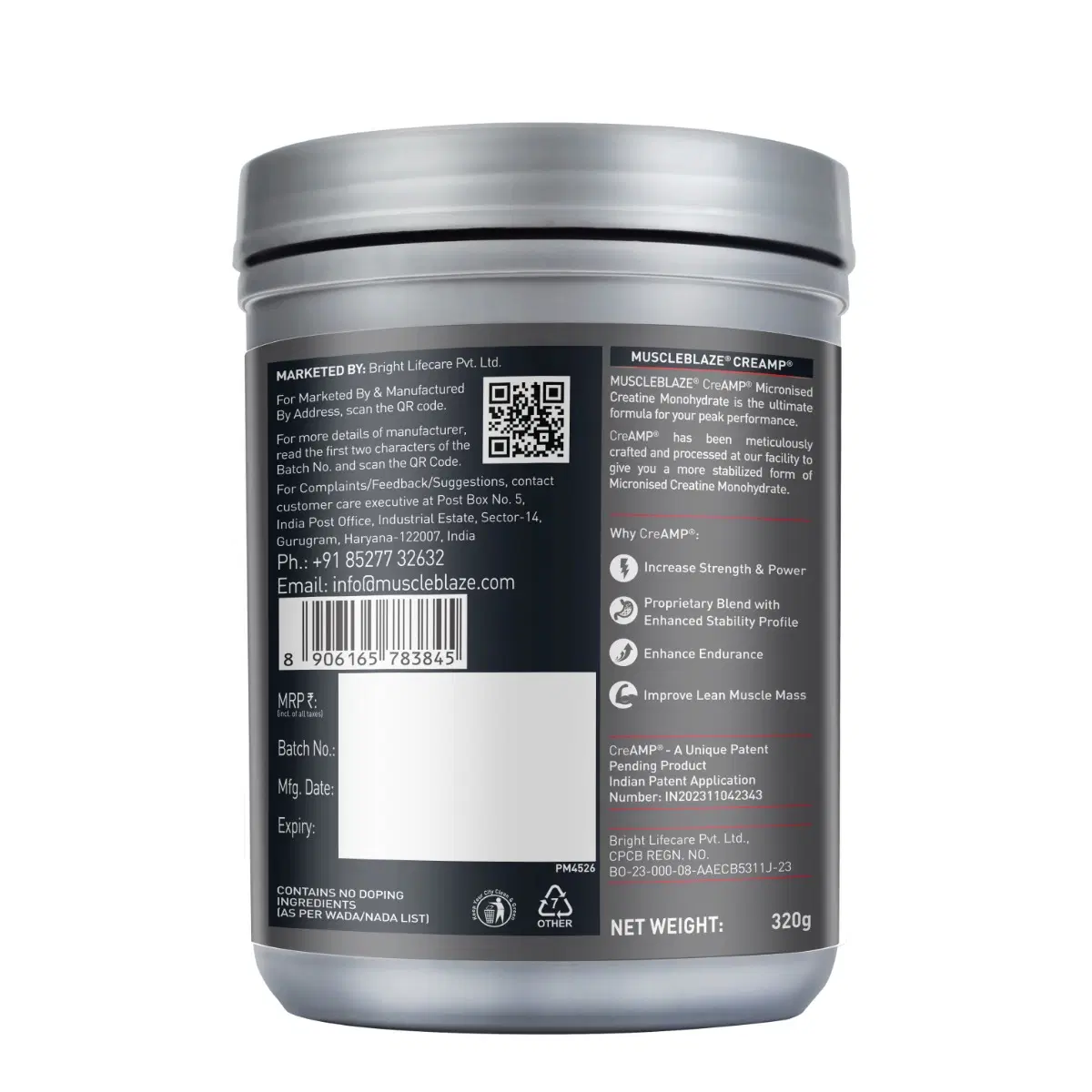 MuscleBlaze Creatine Monohydrate 320g - Image 6