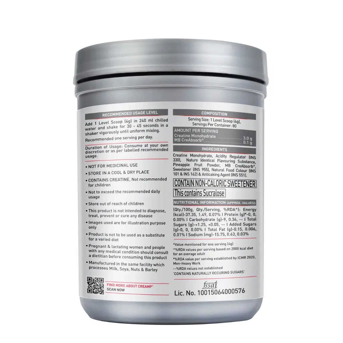 MuscleBlaze Creatine Monohydrate 320g - Image 3