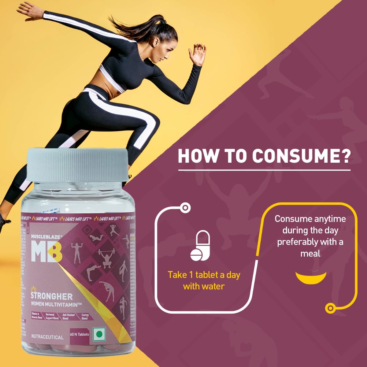 MuscleBlaze MB StrongHer Women Multivitamin, Multivitamin for Women ...