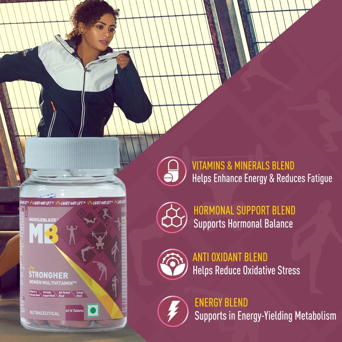 MuscleBlaze MB StrongHer Women Multivitamin, Multivitamin for Women ...