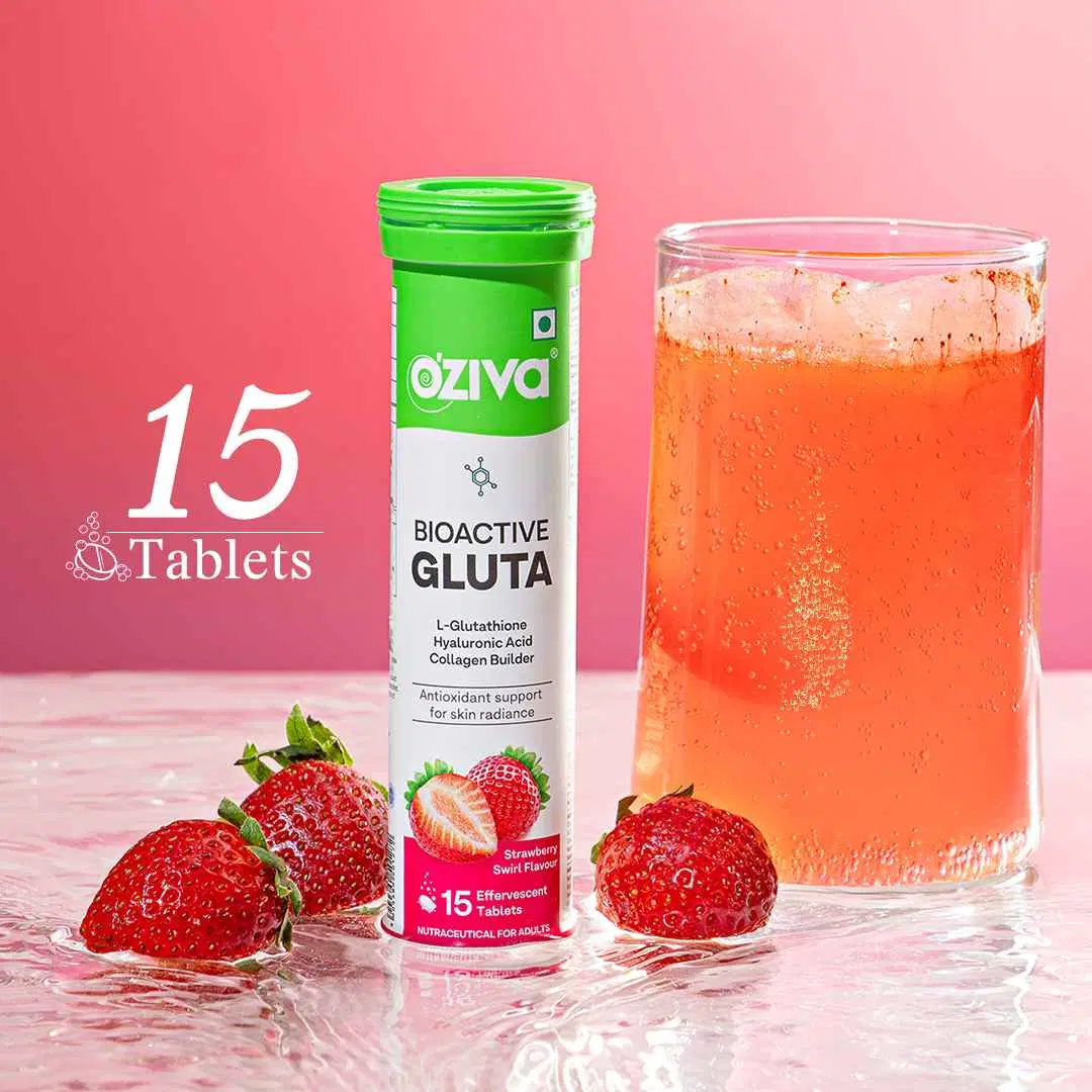 bioactive glutathione OZiva Bioactive Gluta with L-Glutathione to Reduce Pigmentation, Strawberry