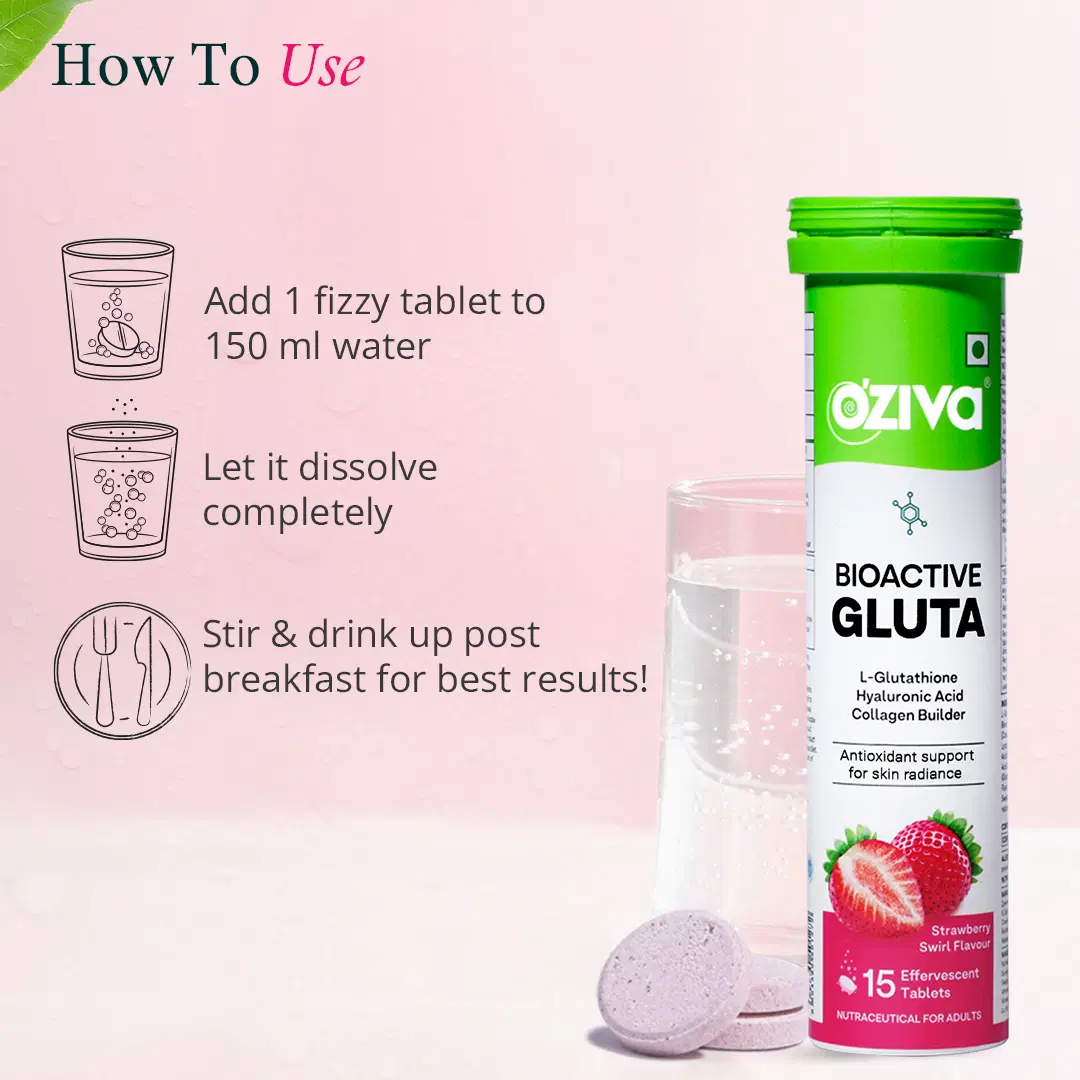 oziva glutathione tablets benefits Bioactive Gluta with L-Glutathione to Reduce Pigmentation Tablets, Strawberry Say hello to radiant, even-toned