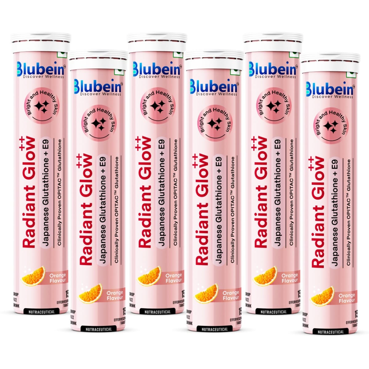 glow japanese glutathione Blubein Skin Radiant Drink | OPITAC for Healthy & Glowing Skin | 600mg L-Glutathione & Vitamin C for Clear Skin | Orange Flavor Size:2 Pack how often do u C-Litter+Cleaning