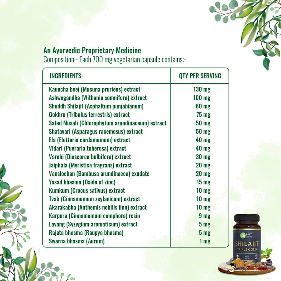 Pure Nutrition Shilajit Capsules (30 Veg Capsule)