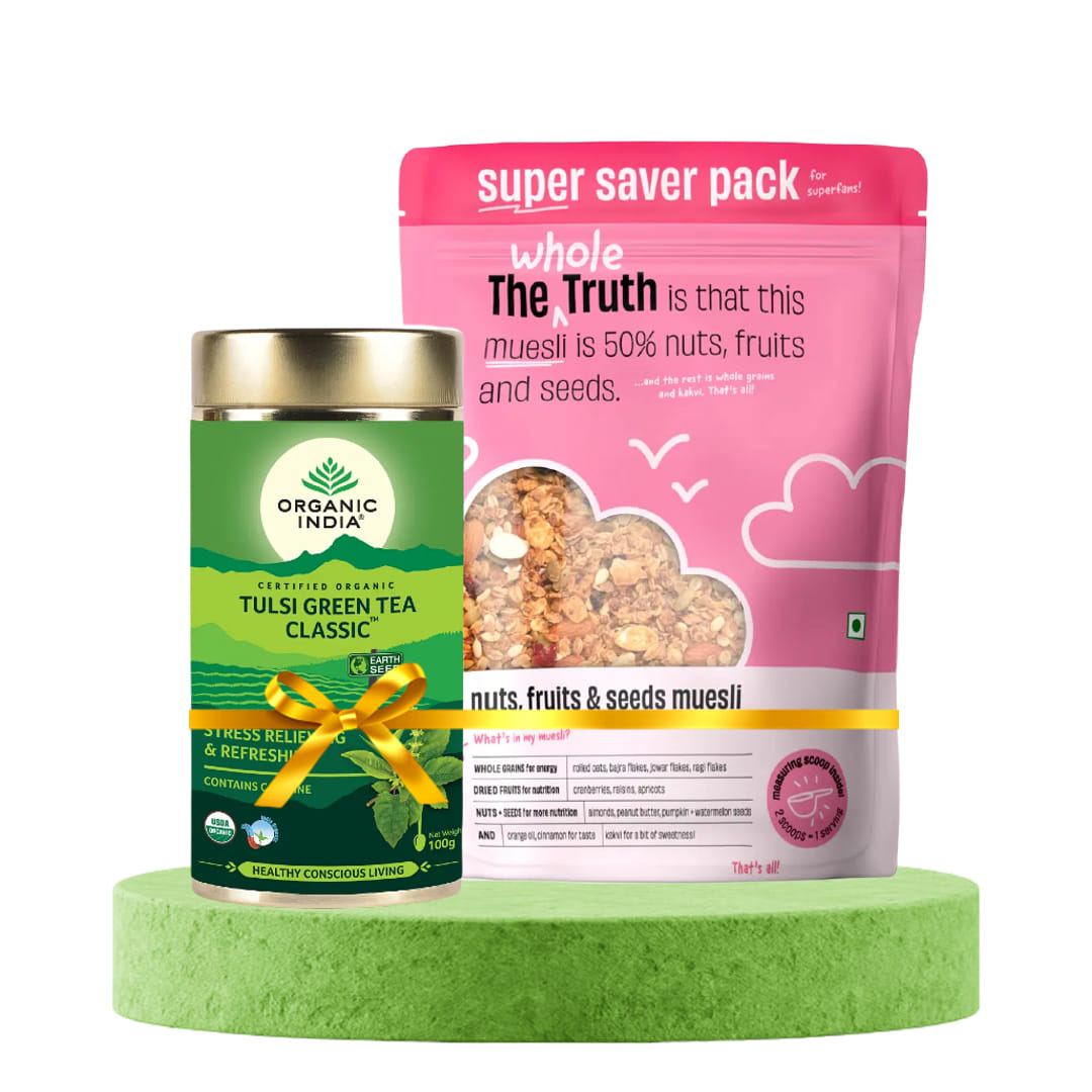 Healthy Start Combo (Organic India Tulsi Green Tea Classic 100g + The Whole Truth Breakfast Muesli Super Saver Pack 750g)-picture-19