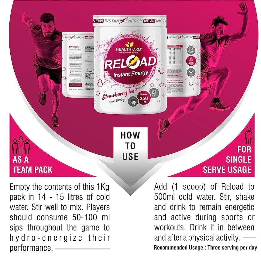Healthfarm Nutrition Elite Series Reload Instant Energy Drink with ...