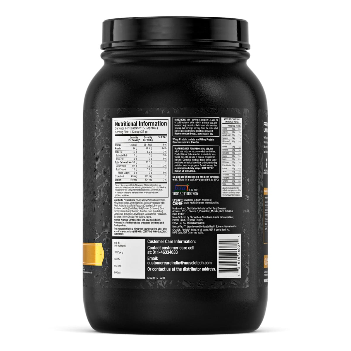 MuscleTech Nitro-Tech Whey Gold Protein Powder | 24 g Protein & 5.4 g ...