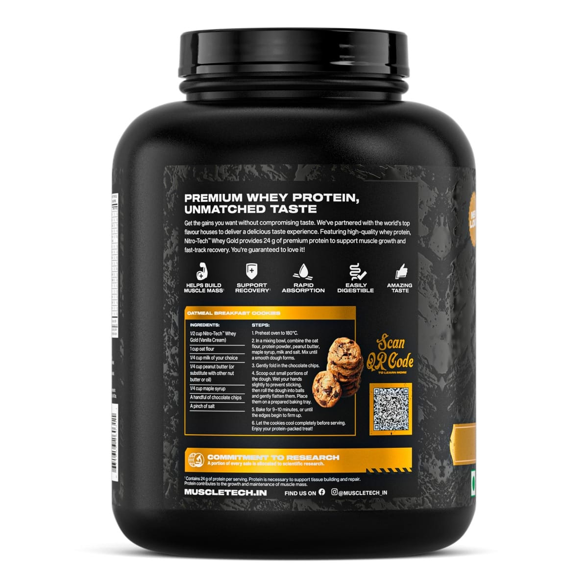 MuscleTech Nitro-Tech Whey Gold Protein Powder | 24 g Protein & 5.4 g ...