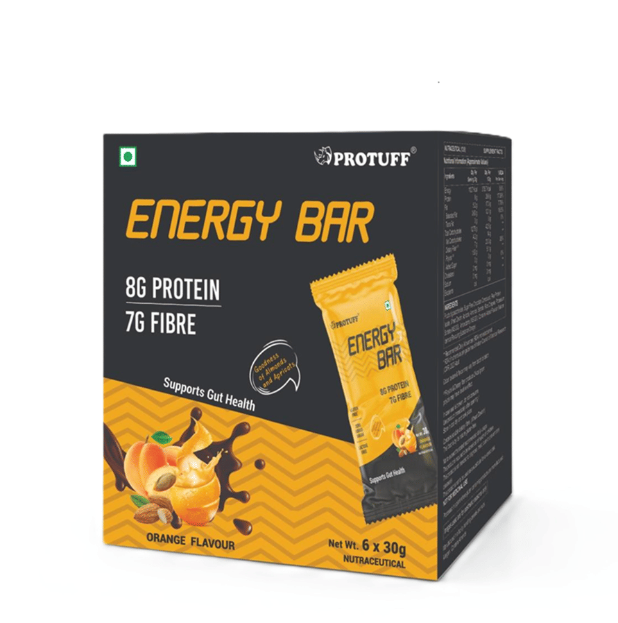 Pro Tuff Snacks PROTUFF Vegan Bar - Orange (Box of 6 bars X 30g Each)