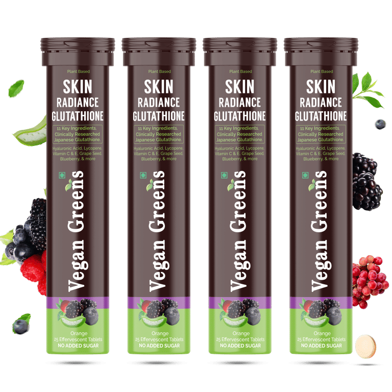 skin radiance glutathione Vegan Greens Skin Radiance Japanese Glutathione with Hyaluronic Acid, Aloe  Vera, Lycopene, Vitamin E & C, Grape Seed. For Skin Whitening, Glow &  Hydration