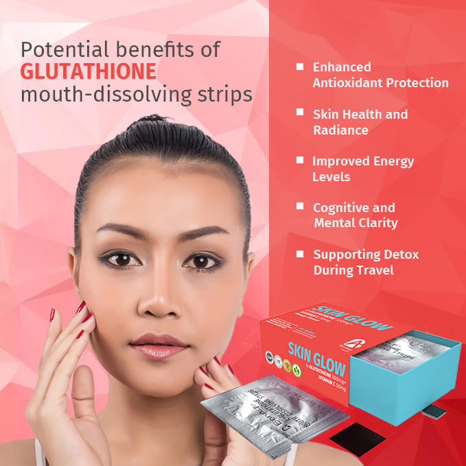 Bonaiyu Glutathione And Vitamin C Mouth Dissolving Strips Dietary Glow Skin  Supplement For Skin Lightening And Wellness (20 Strips)